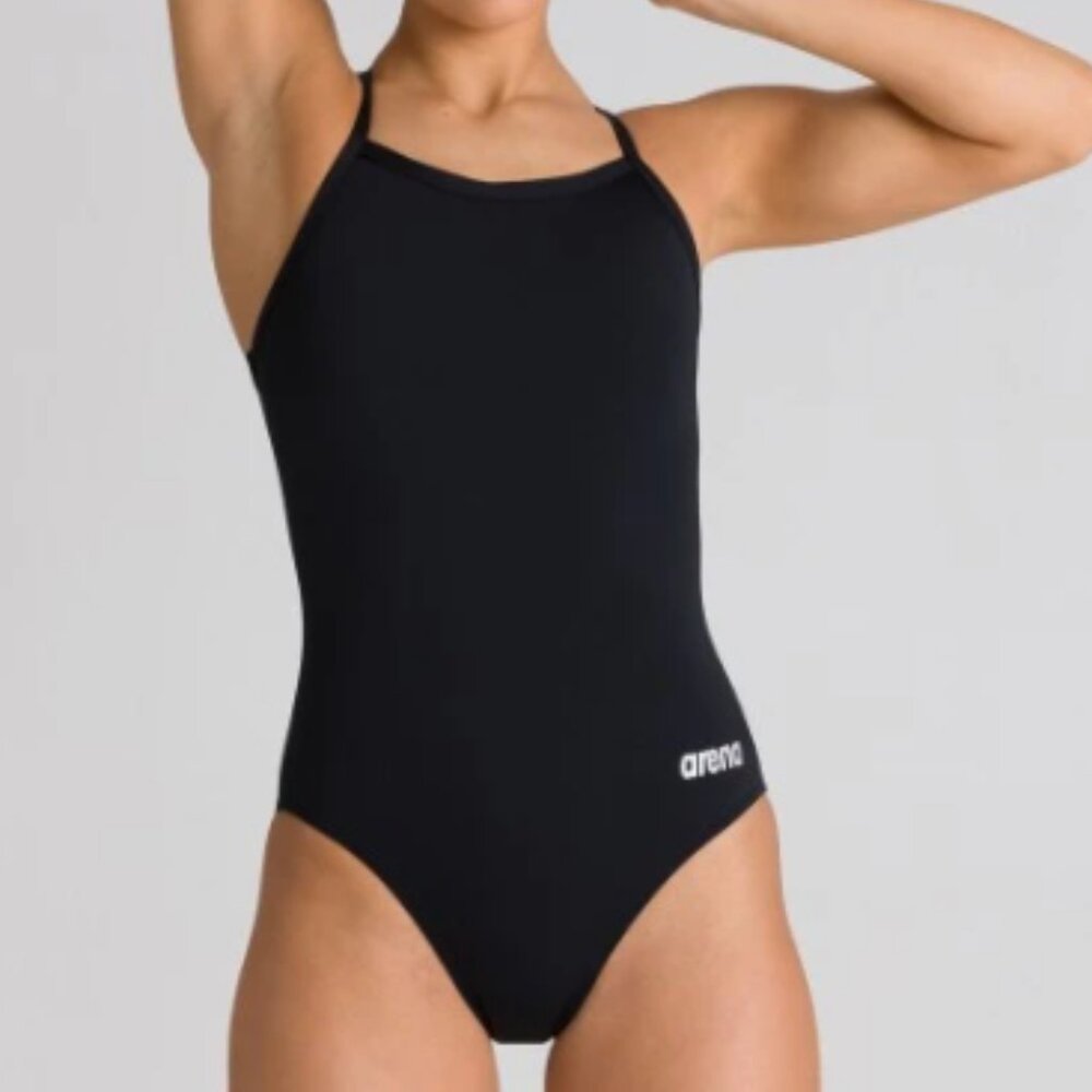 Arena Women's Solid Light Drop Back One Piece Black 36